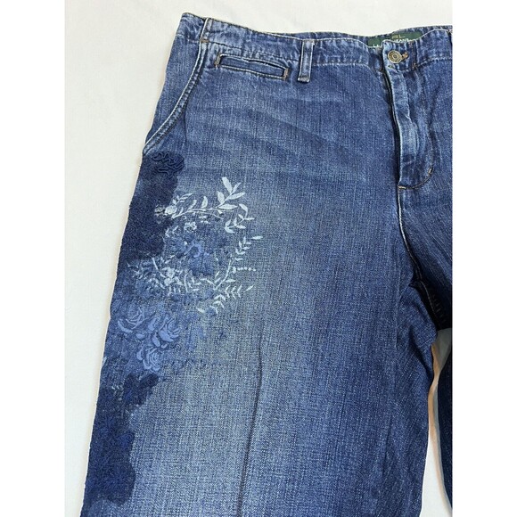 Lauren Jeans Co Embroidered Jean Straight Leg LRL | Dark‎ Wash | Size 16 - Picture 6 of 16
